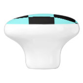 Aqua & Black Checkerboard Ceramic Pull Keramikknauf (Seitenansicht)