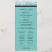Aqua Black Damask Wedding Program Programm (Rückseite)