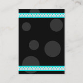 Aqua Black Dot Ribbon Bat Mitzvah Empfang Card Begleitkarte (Rückseite)