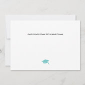 Aqua Black Foto Graduation Party Einladung (Rückseite)