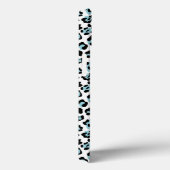 Aqua Black Leopard Animal Print mit Monogram Case-Mate iPhone Hülle (Rückseite / Rechts)