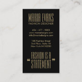 Aqua Black Mannequin Glitzer Mode Visitenkarte (Rückseite)