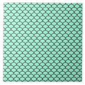 Aqua Black Mermaid Design Custom Decoration Tile Fliese (Vorderseite)