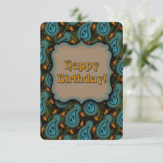 Aqua Black Paisley (Stehend Vorderseite)