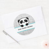 Aqua Black Panda Bären Backen und Canning Runder Aufkleber (Umschlag)