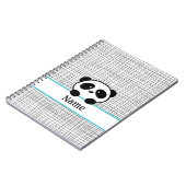 Aqua Black Personalisiert Panda Notebook Notizblock (Linke Seite)