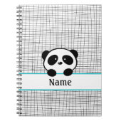 Aqua Black Personalisiert Panda Notebook Notizblock (Vorderseite)