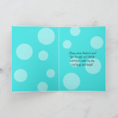 Aqua Black Polka Dot Ribbon Bat Mitzvah Vielen Dan Dankeskarte (Innenseite)