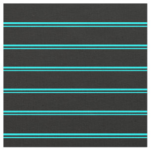 Aqua & Black Streifen/Linienmuster Stoff