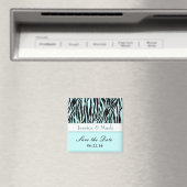 Aqua Black Zebra Save the Date Wedding Magnet (In Situ (Geschirrspüler))