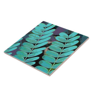 Aqua-Blätter Fliese
