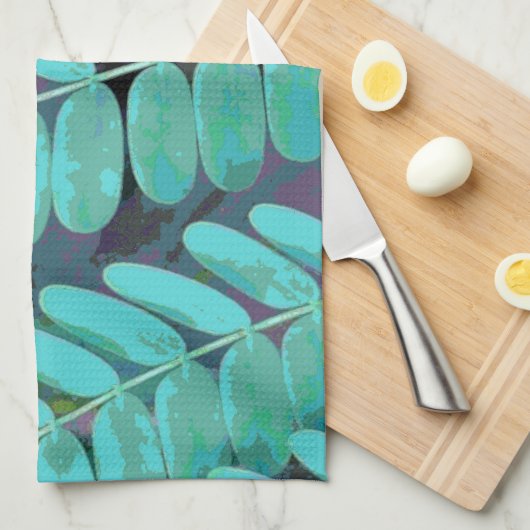 Aqua-Blätter Handtuch (Viertel Falte)