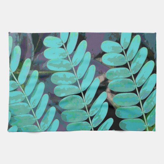 Aqua-Blätter Handtuch (Horizontal)