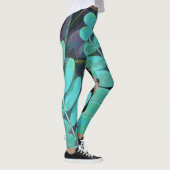 Aqua-Blätter Leggings (Rechts)