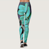 Aqua-Blätter Leggings (Rückseite)