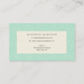 Aqua-Blätter Muster-Haarstil-Vorlage Visitenkarte (Rückseite)