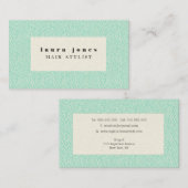 Aqua-Blätter Muster-Haarstil-Vorlage Visitenkarte (Vorne/Hinten)