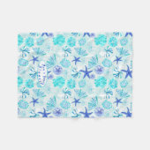 Aqua-blau-aquamarine Aquarellfarbe gemischte Musch Fleecedecke (Vorderseite (Horizontal))