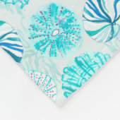 Aqua-blau-aquamarine Aquarellfarbe gemischte Musch Fleecedecke (Ecke)