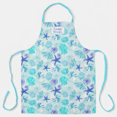 Aqua-blau-aquamarine Aquarellfarbe gemischte Musch Schürze (Vorderseite)