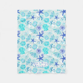 Aqua-blau-aquamarine Aquarelltöne-individuelle Nam Fleecedecke