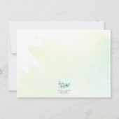 Aqua Blau/Aquamarine Wasserfarbe Personalisiert Mitteilungskarte (Rückseite)