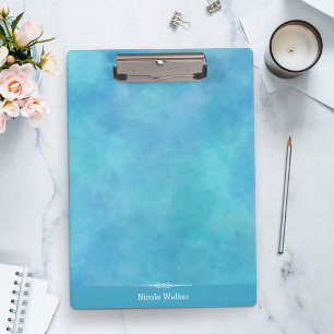 Aqua Blau Aquarell Personalisiertes Klemmbrett