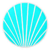 Aqua Blau Art Deco Design Keramikknauf (Vorderseite)