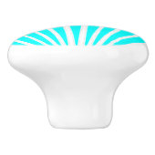 Aqua Blau Art Deco Design Keramikknauf (Seitenansicht)