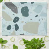 Aqua-Blau-Blob-Küchenhandtuch Geschirrtuch (Gefaltet)