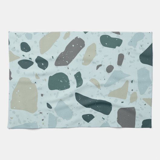 Aqua-Blau-Blob-Küchenhandtuch Geschirrtuch (Horizontal)