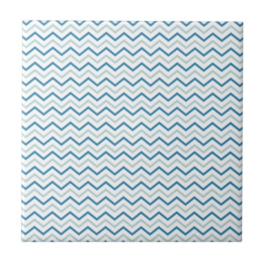 Aqua Blau Chevron Muster Fliese (Vorderseite)
