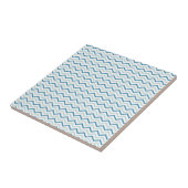 Aqua Blau Chevron Muster Fliese (Seite)