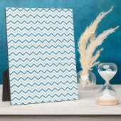 Aqua Blau Chevron Muster Fotoplatte (Seite)