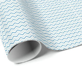 Aqua Blau Chevron Muster Geschenkpapier (Rolleneckpunkt)