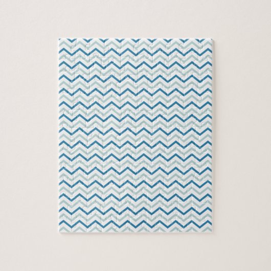 Aqua Blau Chevron Muster Puzzle (Vertikal)