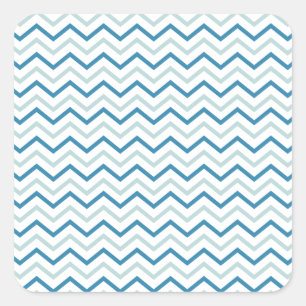 Aqua Blau Chevron Muster Quadratischer Aufkleber