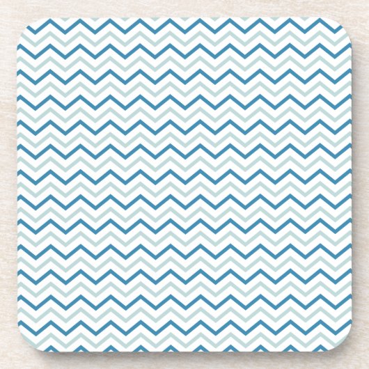 Aqua Blau Chevron Muster Untersetzer (Vorderseite)