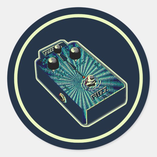 Aqua blau Fuzz Runder Aufkleber (Vorderseite)