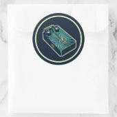 Aqua blau Fuzz Runder Aufkleber (Tasche)