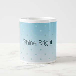 Aqua Blau Glam Dots Ombre Weihnachten Jumbo-Tasse