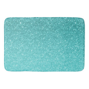 Aqua Blau Glitzer Funkeln Mädchenhaft Glamouröse M Badematte