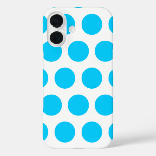 Aqua Blau Große Punkte iPhone 16 Hülle