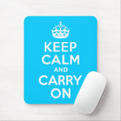 Aqua Blau Keep Calm und Mach Weiter Mousepad (Mit Mouse)