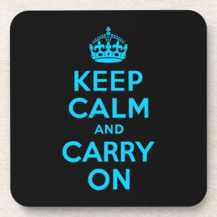 Aqua Blau Keep Calm und Mach Weiter Untersetzer