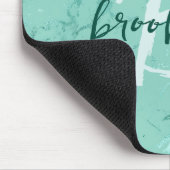 Aqua Blau Marmor Folie Schrift Monogramm Mousepad (Ecke)
