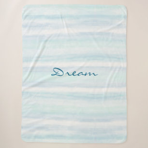 Aqua Blau Mint Weiße Wasserfarben Streifen Sherpadecke