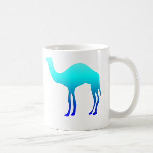 Aqua Blau Ombre Kamel Silhouette Kaffeetasse