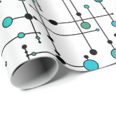 Aqua-Blau-Punkt Art der Mitte des Jahrhunderts Geschenkpapier (Rolleneckpunkt)