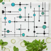 Aqua-Blau-Punkt Art der Mitte des Jahrhunderts Geschirrtuch (Gefaltet)